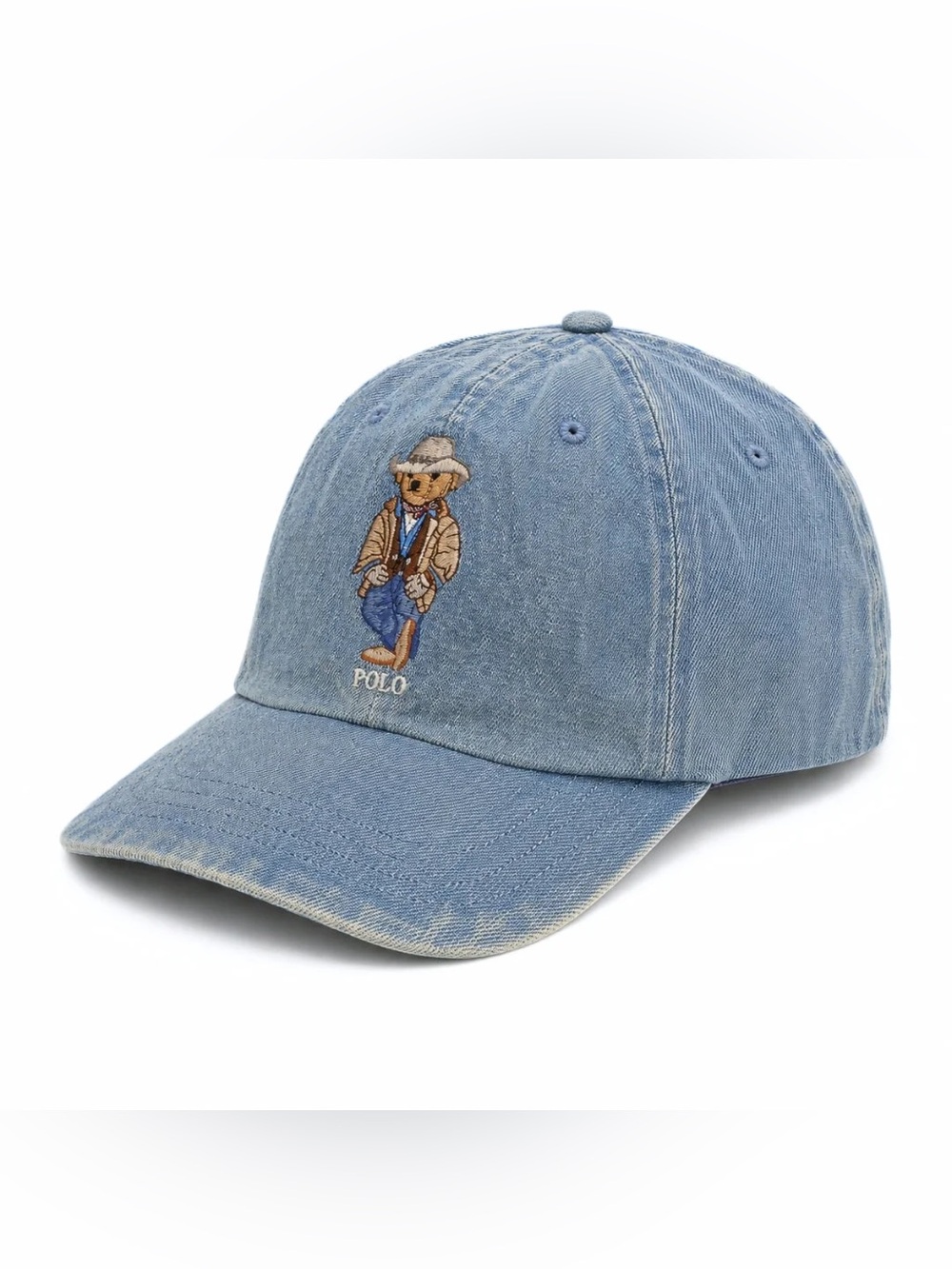 Polo by Ralph Lauren Light Blue Denim Bear Cap
